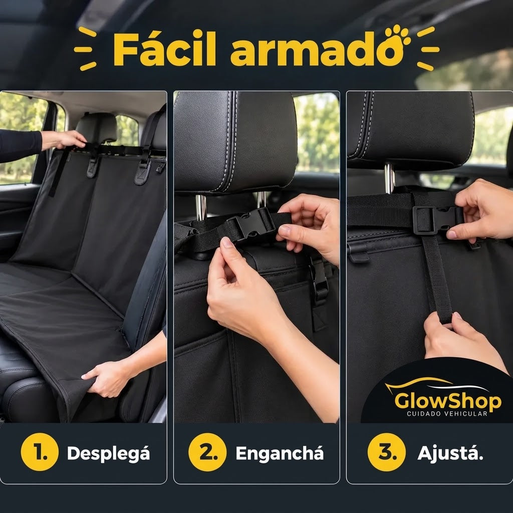 Funda Cubre Asiento Para Mascotas + Guante Saca Pelusa De Regalo 🎁